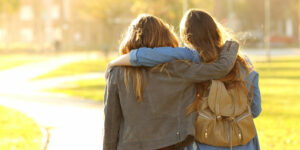 thankfulness girls hugging