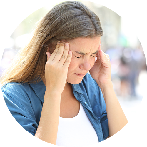 Girl suffering with headache