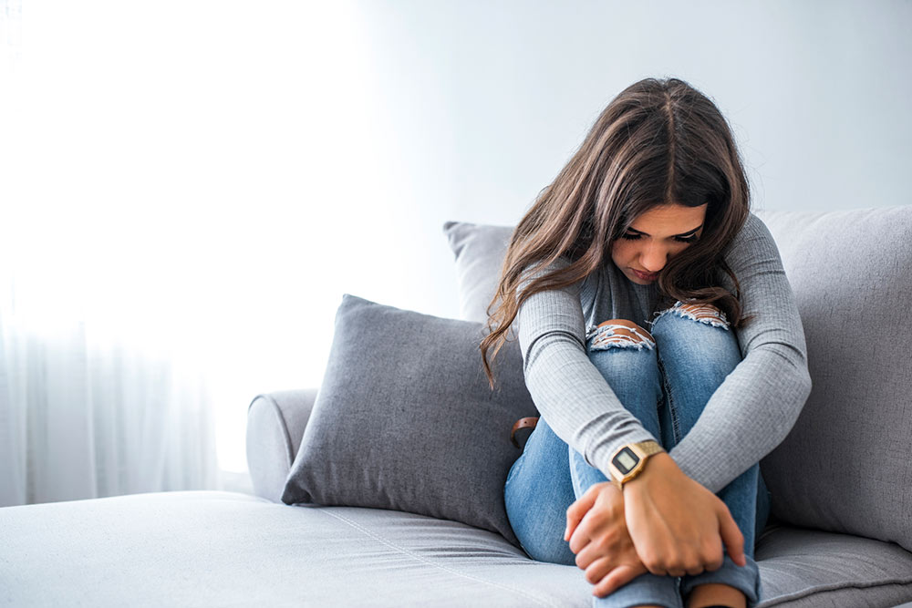 Woman feeling uneasy from trauma